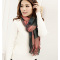女士时尚冬季保暖围巾 韩版时尚斜角拼色披肩 红品HONGPIN女式甜美可爱围脖