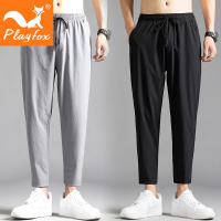 playfox九分裤男裤2021新款男子休闲裤薄款潮流百搭运动裤男