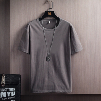 playfox男士短袖T恤2021新款夏季纯色纯棉体恤短袖潮流上衣