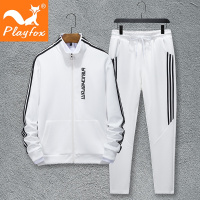 playfox男士卫衣春秋潮男搭配户外休闲衣裤套装
