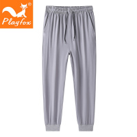 playfox夏季九分休闲裤男士韩版修身小脚裤户外休闲裤