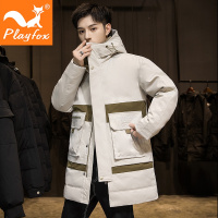playfox男士羽绒服中长款韩版潮流冬季2020新款帅气加厚潮牌过膝保暖