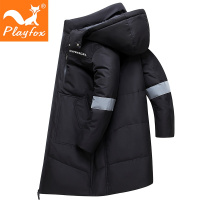 playfox羽绒服男士中长款2021年新款冬季潮流加厚外套韩版休闲高端