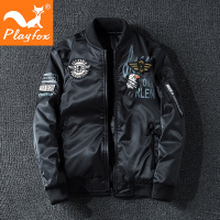 playfox飞行服男秋冬季速卖通双面穿外套大码棒球服空军棉衣夹克男户外休闲衣