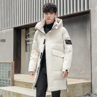 2021男士新款羽绒服潮中长款宽松加厚保暖连帽青少年男装