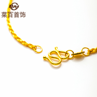 菜百首饰黄金足金麻绳百搭足金锁骨链项链计价