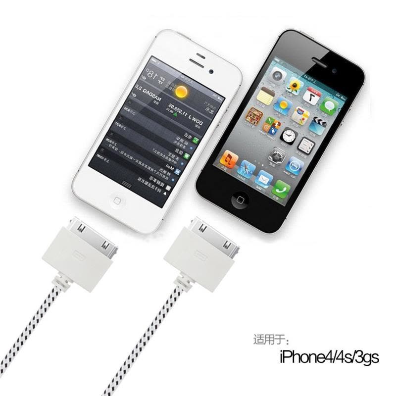 逸美达 【买一送一】iPhone4数据线 ipad2/3充电器线原装苹果4s加长尼龙编织数据线 3米-红色图片