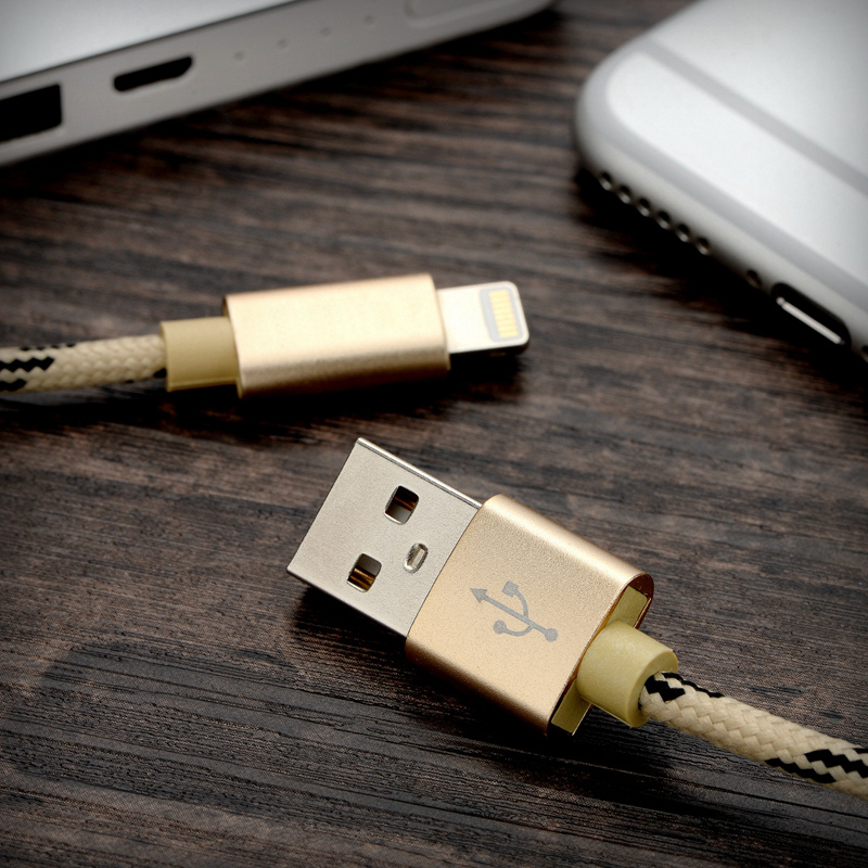 逸美达苹果11promax手机数据线六6s6plus5siphone78冲短格子尼龙充电