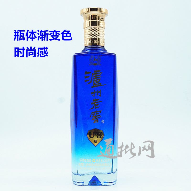 泸州老窖浓香型白酒 38度 U窖蓝钻 500ML*6瓶箱装图片