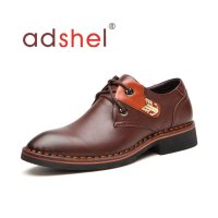 2015秋冬新款青年休闲皮鞋尖头真皮潮鞋男士商务正装皮鞋英伦潮流男鞋子