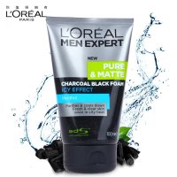 欧莱雅(LOREAL)控油炭黑酷凉洁面膏/霜 100ML 男士控油保湿 深层清洁 各种肤质