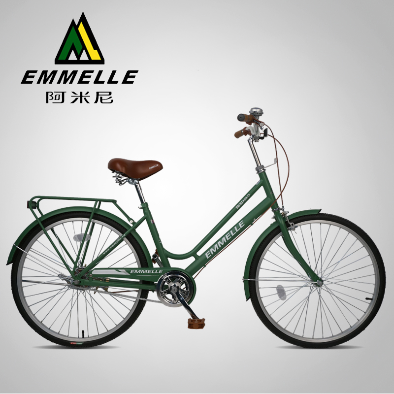阿米尼自行车女式24寸复古休闲车通勤淑女普通学生单车