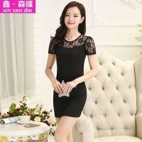鑫·森碟2015年夏季最新款蕾丝拼接莱卡弹力显瘦打底裙A0091