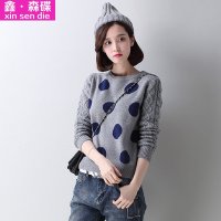 鑫·森碟2015秋冬新款韩版女士套头加厚打底针织毛衣衫B0125