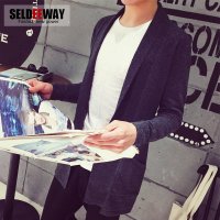 Seldeeway秋装新款日系男士毛衣修身针织衫风衣男复古时尚休闲开衫潮