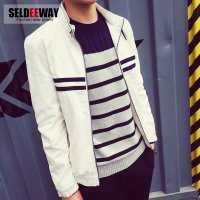 Seldeeway秋冬新款男装夹克纯棉韩版潮男外套青年休闲夹克外套