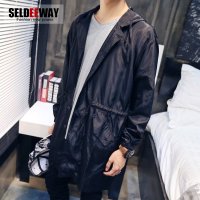 连帽风衣男秋装日系复古男士防晒服外套男休闲男装潮