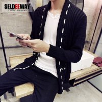 针织衫男秋装新款日系复古男士开衫时尚毛衣外套潮