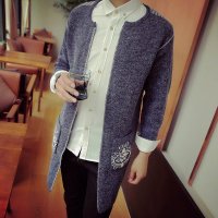 男士毛衣秋冬装新款日系复古休闲针织衫中长款开衫外套