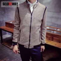 男士夹克秋装新款时尚修身夹克衫男日系复古休闲青年外套潮