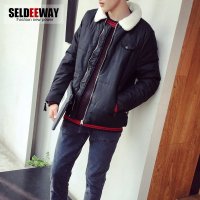 棉衣男冬季新款复古羊羔毛领加厚棉服男士棉袄外套