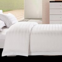 祝源宾馆酒店床上用品被套全棉白色家居被罩 三公分缎条被套单卖 HBT-001