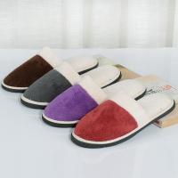 酒店客房用非一次性拖鞋珊瑚绒加厚防滑居家待客办公室拖鞋049