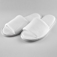 酒店宾馆非一次性室内居家待客拖鞋露脚趾白色夏季厚底地板棉拖鞋男女式 HTX-008