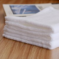 祝源酒店小方巾宾馆美容会所用32支平织全棉方巾面巾全棉白色加厚50g