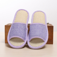 亚麻拖鞋2017素色居家室内防滑棉拖鞋韩版凉拖鞋HTX-060款 酒店民宿防滑