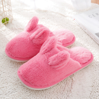 日韩小清新冬季室内地板拖鞋加厚防滑仿兔毛保暖居家棉拖HTX038