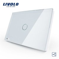 Livolo开关118触摸开关智能家居产品/长方形C8白色触摸双控一开