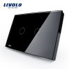 Livolo开关118触摸开关智能家居产品/长方形C8黑色触摸单控二开