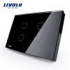 Livolo开关118触摸开关智能家居产品/长方形C8黑色触摸单控四开