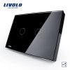 Livolo开关118触摸开关智能家居产品/长方形C8黑色触摸双控二开