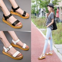 莫蕾蔻蕾/Moolecole 夏季休闲露趾凉鞋 低邦中跟女鞋 6X265