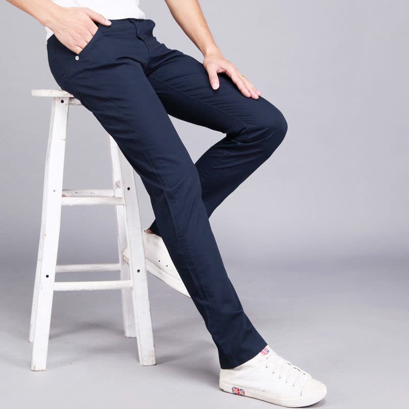 男士直筒修身长裤舒适休闲裤多色韩版显瘦青年男装图片