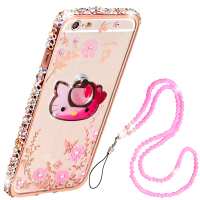 法威仕 流沙支架金属边框秘密花园背板水钻手机壳保护套 适用于苹果6plus/6Splus