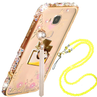 法威仕 支架金属边框秘密花园背板水钻手机壳保护套 适用于华为荣耀4X/CL20/5.5屏