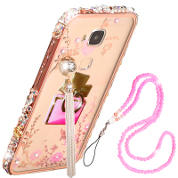 法威仕 秘密花园流沙指环支架吊坠金属边框透明后背板手机壳保护套 适用于华为D199/麦芒4