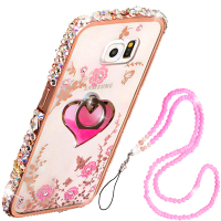 法威仕 支架金属边框秘密花园透明后背板 适用于三星A7100/A7108水钻手机壳保护套