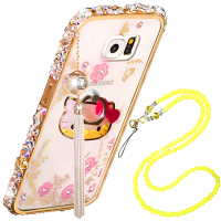 法威仕 金属边框秘密花园透明背板水钻手机壳保护套 适用于三星S6/G9200/G9208