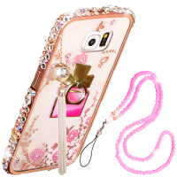 法威仕 金属边框秘密花园透明背板水钻手机壳保护套 适用于三星S7/G9300/G9308