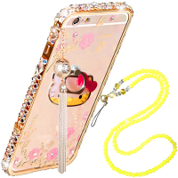 法威仕 流沙支架金属边框秘密花园后盖背板水钻手机壳保护套 适用于苹果4/4S/3.5屏