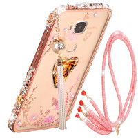 法威仕 秘密花园指环支架吊坠金属边框透明后背板手机壳保护套 适用于华为Mate8/6.0屏