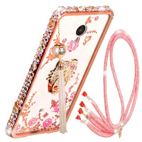 法威仕 秘密花园指环支架水钻皇冠吊坠金属边框+透明后背板手机保护壳 适用于魅族MX4