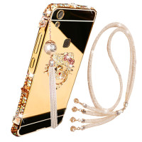 法威仕 电镀镜面水钻指环支架吊坠金属边框后盖背板手机壳保护套 适用于VIVO V3/V3L