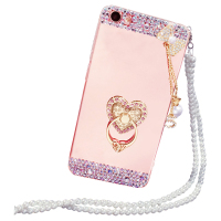 摩洛 水钻支架镜面软壳手机壳保护套带珠链 适用于VIVO X7plus/X7plusA