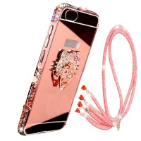 摩洛 电镀镜面水钻支架皇冠吊坠金属边框后背板手机壳保护套 适用于VIVO X7plus