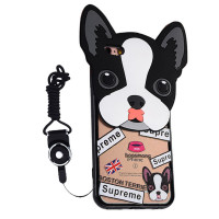 摩洛 卡通可爱笑脸嘻哈猴大头公仔指环支架防摔硅胶手机保护壳 适用苹果6plus/5.5屏